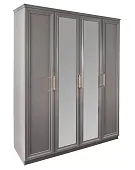 Шкаф Мокко 4-дверный с зеркалом серый
