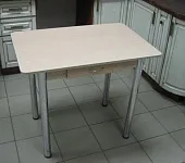 Стол прямоугольный с ящиком 900*600 (дуб сонома), ножки хром