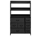 Комод Leset Ноа с полками 7 ящиков (Чёрный/Тёмно-серый/Чёрный матовый)