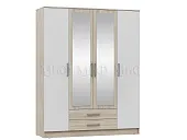 Шкаф Мартина 4-х створчатый (сонома/белый глянец)