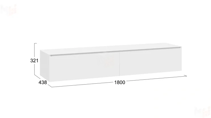 Тумба ТВ Глосс - ТД 319.03.11 Белый глянец, Стекло Белый глянец