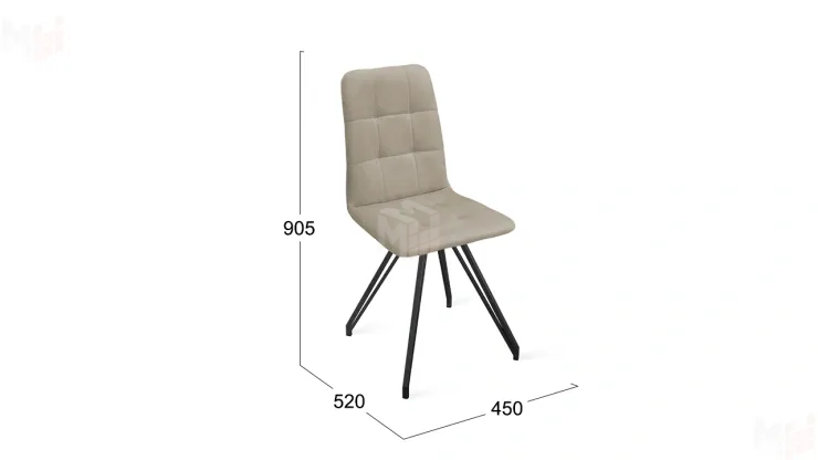 Стул Аспен К4 Черный муар, Велюр Confetti Smoke