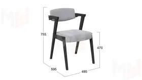 Стул Гонконг 2 - N-242 Черное дерево, тк. №210 Велюр Jercy silver