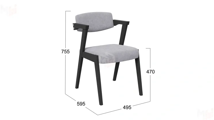 Стул Гонконг 2 - N-242 Черное дерево, тк. №210 Велюр Jercy silver