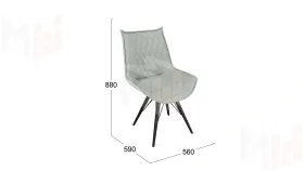 Стул Фэнди К3 Черный муар, Велюр Confetti Silver