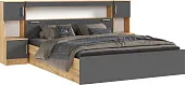 Кровать Бася с надстройкой 1,6 (крафт золотой/графит)