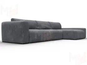 Диван угловой Лига-066 НПБ Лонг угол правый ( BRUT 16 темно-серый )