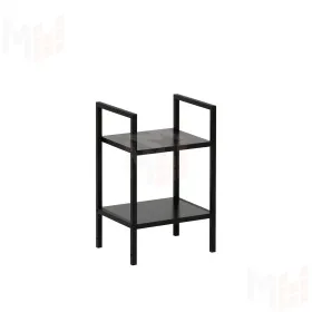 Стеллаж Leset Стилвуд 12 узкий, 2 полки (Чёрный/Чёрный)