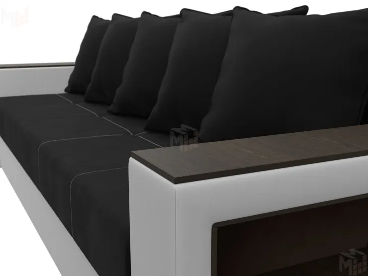 Диван прямой Дубай Лайт ( Черный\Белый )