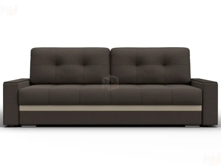 Диван прямой с декором Лига-096 НПБ ( Амур 05 коричневый/бежевый )