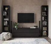 S00333 Варма 40 стеллаж 38х198х28 шпон ясень, черный