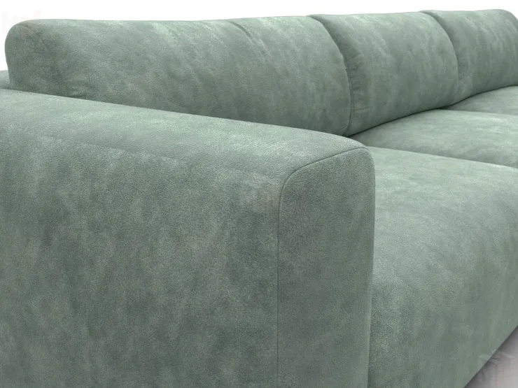 Диван угловой Лига-066 НПБ Лонг угол правый ( BRUT 08 зеленый )