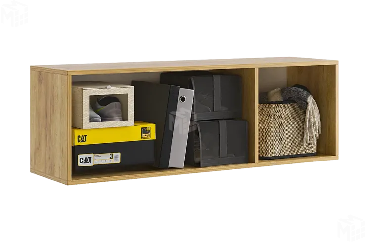 Антресоль Бери  трехдверная дуб крафт золотой/белое дерево