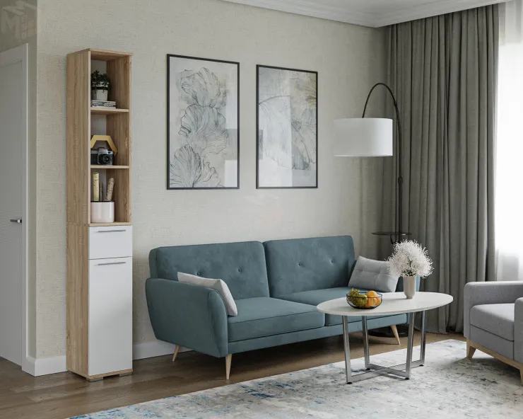 Шкаф Калифорния №2 (Дуб Сонома / Белый)