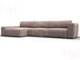 Диван угловой Лига-066 НПБ Лонг угол левый ( TOWER 05 бежевый )