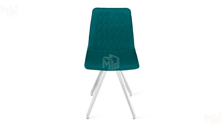 Стул Хьюго К4 Белый матовый, Велюр Confetti Izumrud
