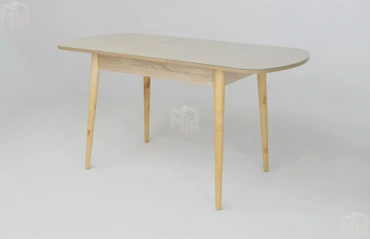 Стол раскладной Хоста с цилиндрическими опорами Бежевый