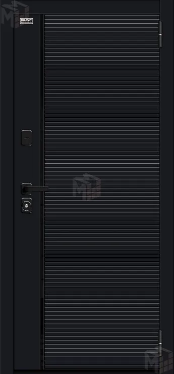 Входная металлическая дверь Лайнер-3 Total Black/Off-white