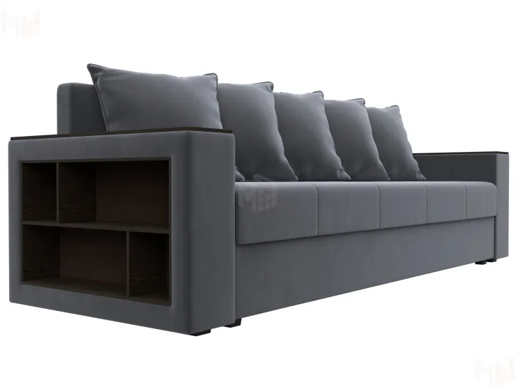 Диван прямой Дубай Лайт полки слева ( Серый )