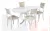 Обеденная группа стол Анфея 110 Белый и 4 стула Камир Белый/Бирюзовый жаккард