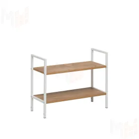 Стеллаж Leset Стилвуд 22 широкий, 2 полки (Белый/Дуб крафт золотой)