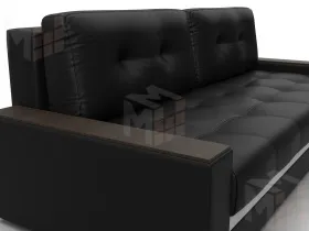 Диван прямой с декором Лига-096 НПБ ( Черный;Белый )