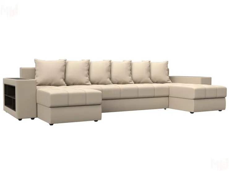 Диван П-образный Дубай полки слева