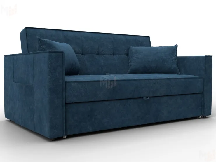 Диван прямой Лига-104 (140) ( BRUT 11 синий )