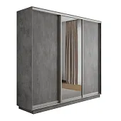 Шкаф-купе Оптим 3-х дверный  1 секция (ЛДСП, Зеркало) 180 см. 1 штанга, 11 полок, 4 ящика