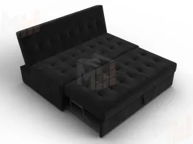 Диван прямой Лига-107 (140) ( SEVEN 35 черный )