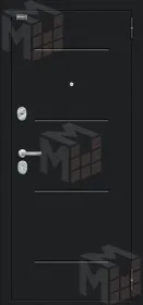 Входная металлическая дверь Лайн Букле черное/Grey Melinga Входная металлическая дверь Лайн Букле черное/Grey Melinga