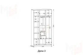Шкаф 3-х створчатый Дэли 3 Цемент Светлый