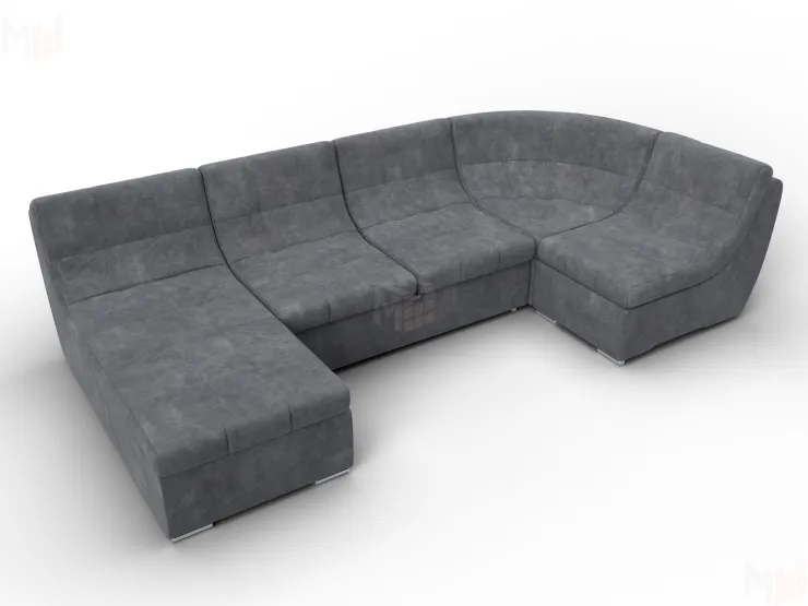 Диван П-образный модульный Холидей ( BRUT 16 темно-серый )