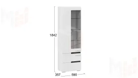 Шкаф для посуды Фьюжн - ТД-260.07.25  Белый, Белый глянец Шкаф для посуды Фьюжн - ТД-260.07.25  Белый, Белый глянец