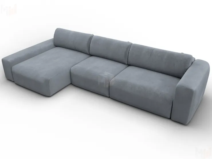 Диван угловой Лига-066 НПБ Лонг угол левый ( TOWER 10 серый )