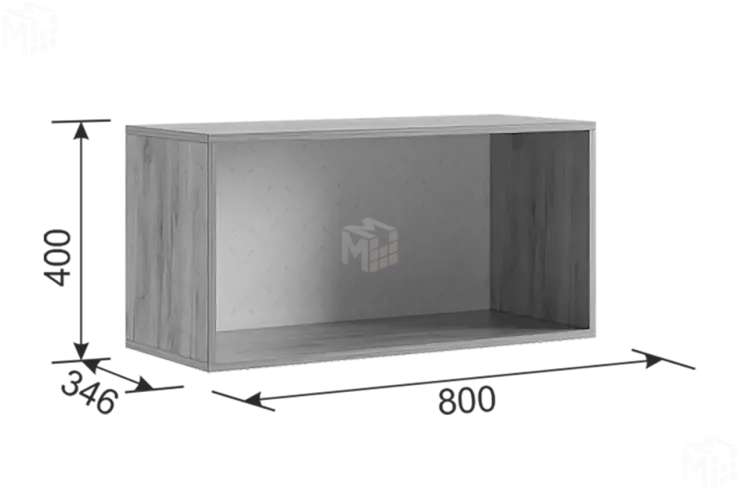 Антресоль Бери  двухдверная дуб крафт золотой/графит