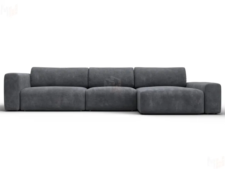 Диван угловой Лига-066 НПБ Лонг угол правый ( BRUT 16 темно-серый )