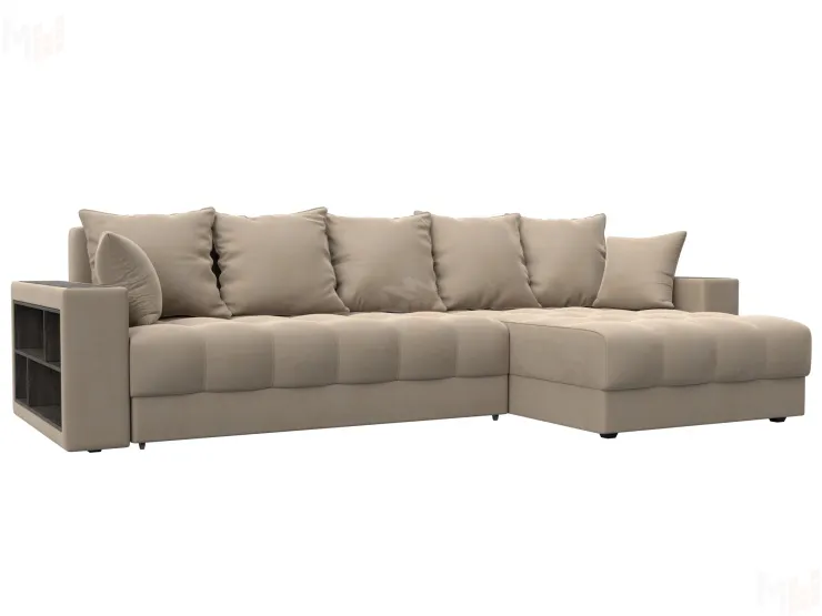 Диван угловой с декором и полкой Лига-050 НПБ