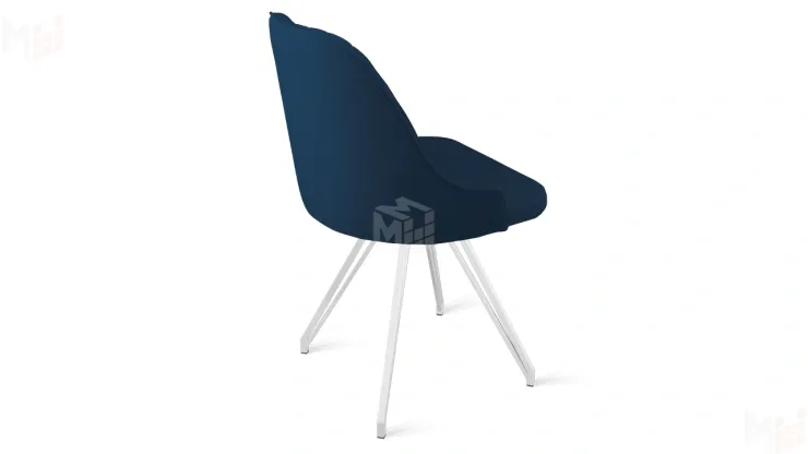 Стул Гранд К4 Белый матовый, Велюр Confetti Blue