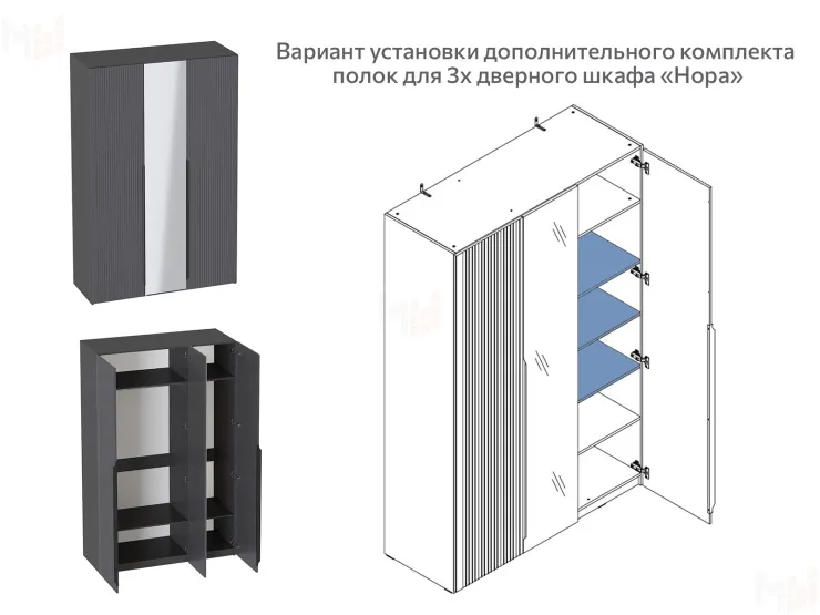 Комплект полок для шкафа Нора