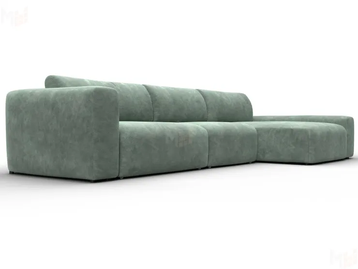 Диван угловой Лига-066 НПБ Лонг угол правый ( BRUT 08 зеленый )