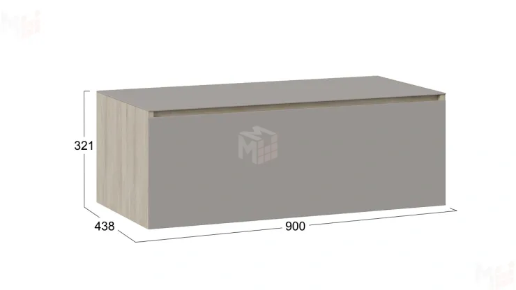 Тумба ТВ Глосс - ТД 319.03.12   Баттл Рок, Стекло Светлый Stone(St)