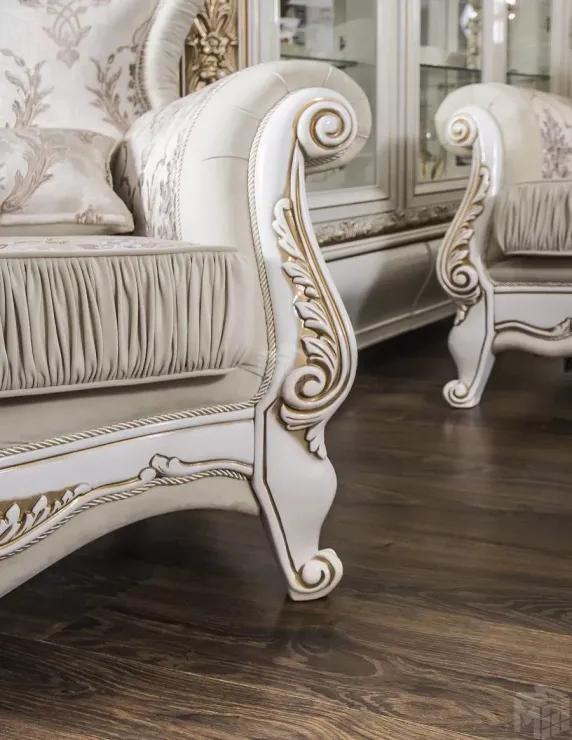 Диван Алсу 3х местный белый глянец