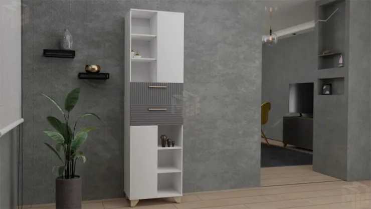 Пенал Копенгаген (белый матовый/серый графит)