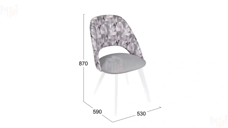 Стул Сириус тип 1 Белый матовый / тк. №123 / тк.121