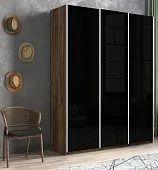 Шкаф-купе широкий Прайм 3-х дверный Черное стекло 240 см