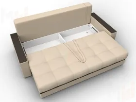 Диван прямой с декором Лига-096 НПБ ( Бежевый;Коричневый )