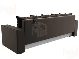 Диван прямой Дубай Лайт полки слева ( Коричневый )