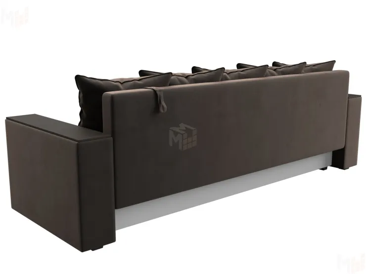 Диван прямой Дубай Лайт полки слева ( Коричневый )