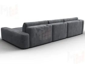 Диван угловой Лига-066 НПБ Лонг угол правый ( BRUT 16 темно-серый )